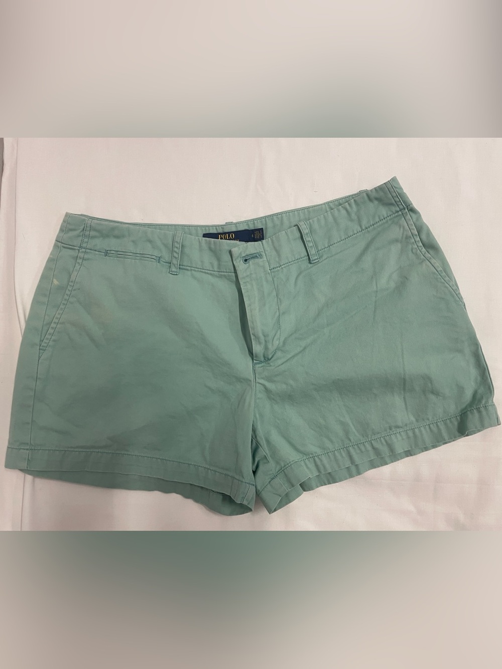 Polo by Ralph Lauren Light Mint Flat Front Shorts chino vintage blue tag W6